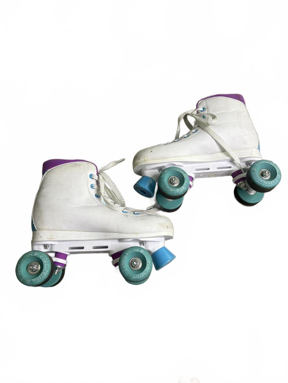 Roller Derby Rink Star 600 White and Purple Women's Size 8 Quad Roller Skates